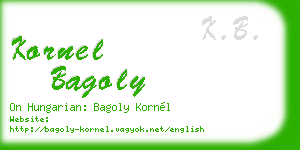 kornel bagoly business card